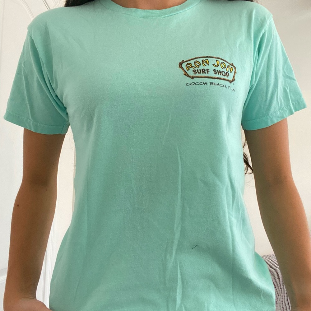 Teal ron jon surf shop tee